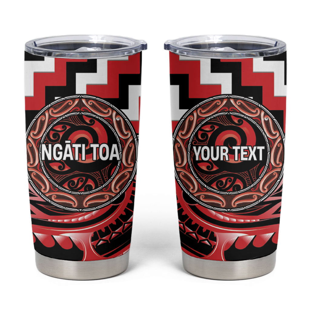 Aotearoa Ngati Toa Personalised Tumbler Cup Maori Iwi Poutama Puhoro Tattoo LT14 Red - Polynesian Pride