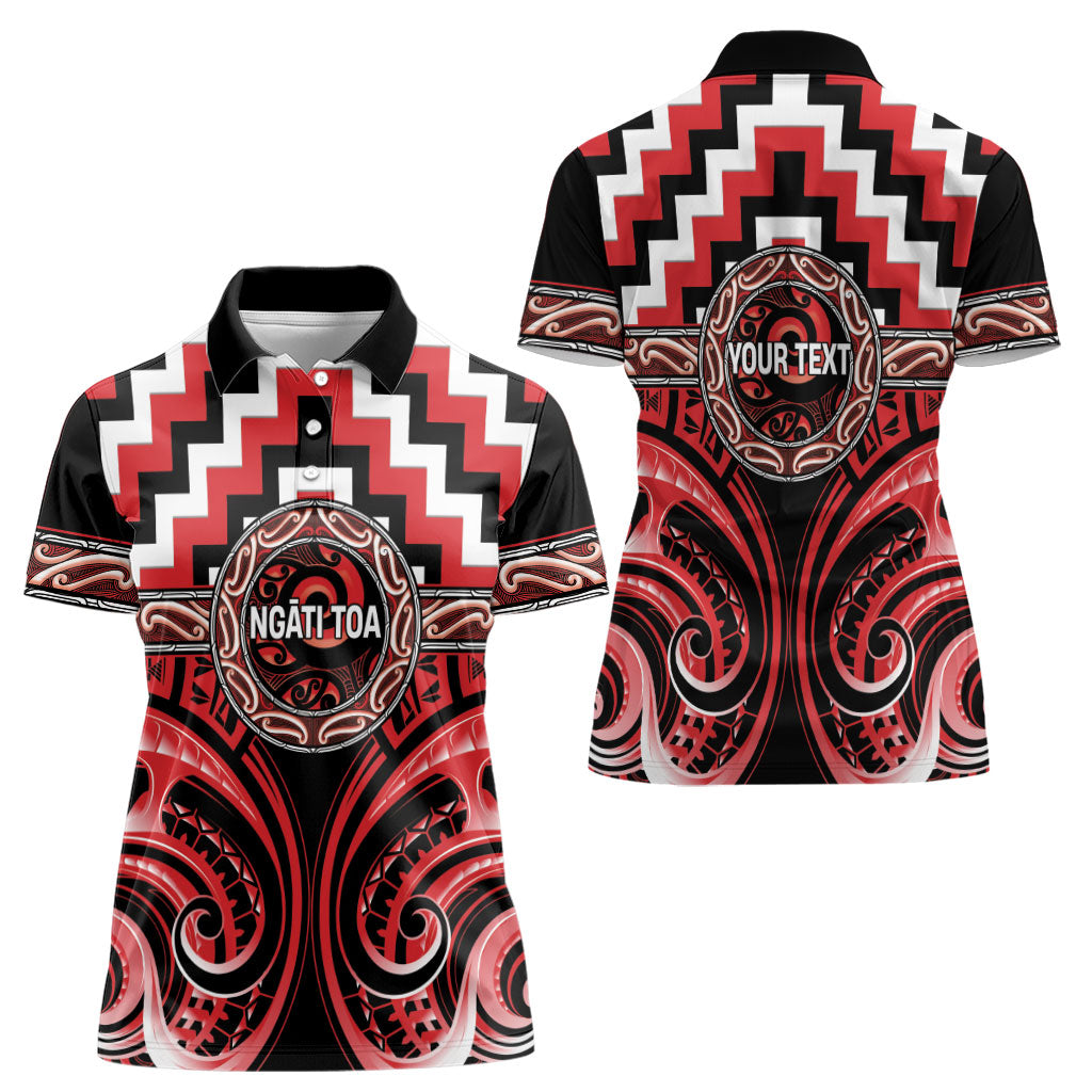 Aotearoa Ngati Toa Personalised Women Polo Shirt Maori Iwi Poutama Puhoro Tattoo LT14 - Polynesian Pride
