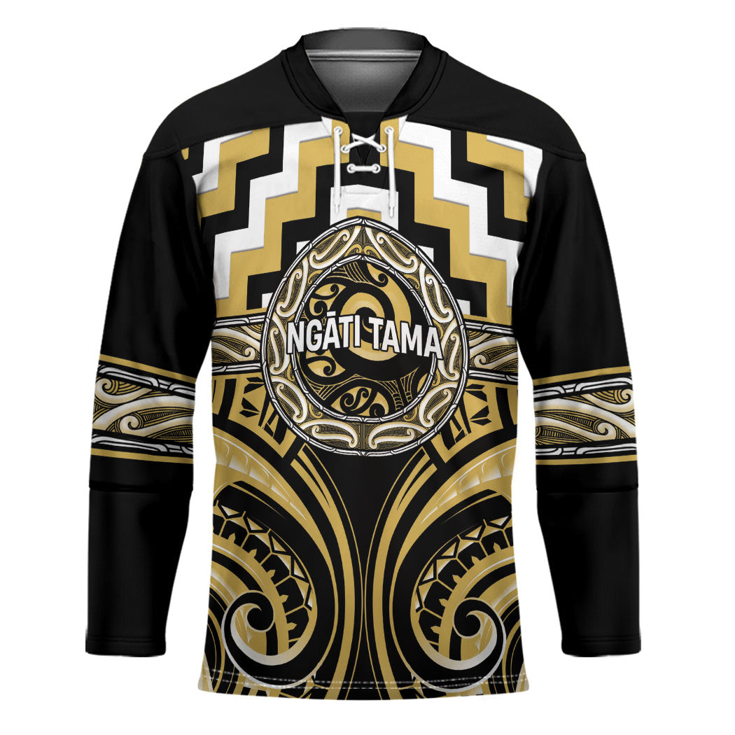 Aotearoa Ngati Tama Personalised Hockey Jersey Maori Iwi Poutama Puhoro Tattoo LT14 Unisex Yellow - Polynesian Pride