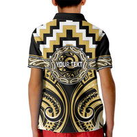 Aotearoa Ngati Tama Personalised Kid Polo Shirt Maori Iwi Poutama Puhoro Tattoo LT14 - Polynesian Pride