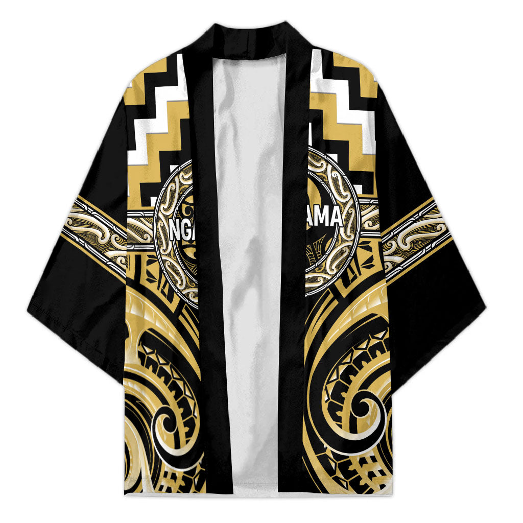 Aotearoa Ngati Tama Personalised Kimono Maori Iwi Poutama Puhoro Tattoo LT14 Unisex Yellow - Polynesian Pride