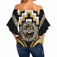 Aotearoa Ngati Tama Personalised Off Shoulder Wrap Waist Top Maori Iwi Poutama Puhoro Tattoo LT14 - Polynesian Pride