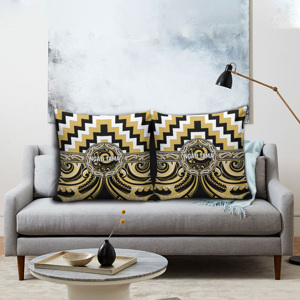 Aotearoa Ngati Tama Pillow Cover Maori Iwi Poutama Puhoro Tattoo LT14 - Polynesian Pride