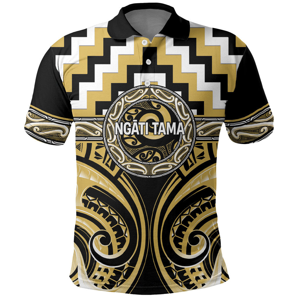 Aotearoa Ngati Tama Personalised Polo Shirt Maori Iwi Poutama Puhoro Tattoo LT14 Yellow - Polynesian Pride