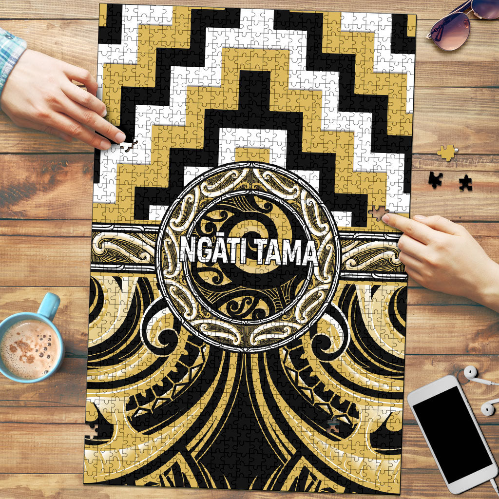 Aotearoa Ngati Tama Puzzle Maori Iwi Poutama Puhoro Tattoo LT14 Yellow - Polynesian Pride