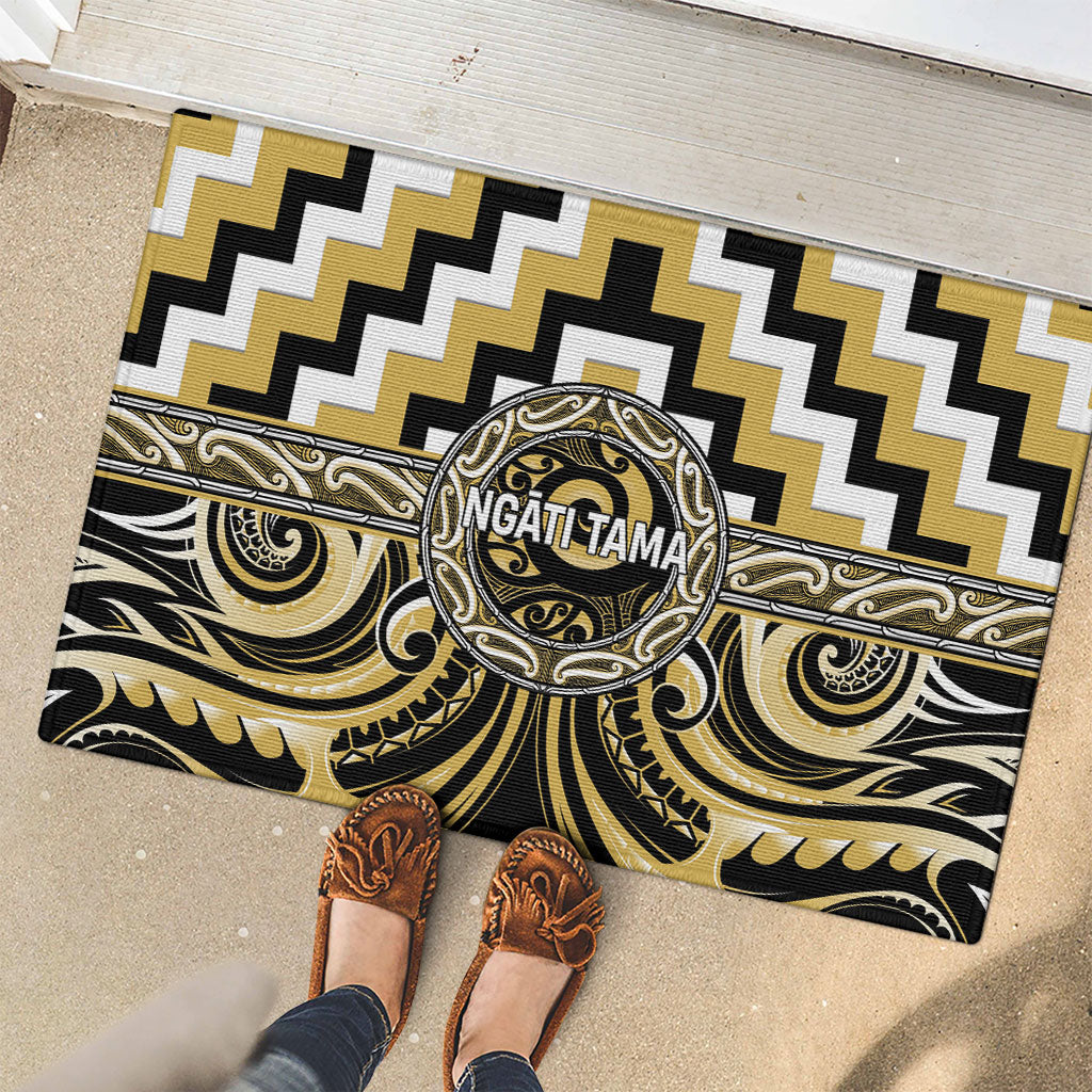 Aotearoa Ngati Tama Rubber Doormat Maori Iwi Poutama Puhoro Tattoo LT14 - Polynesian Pride