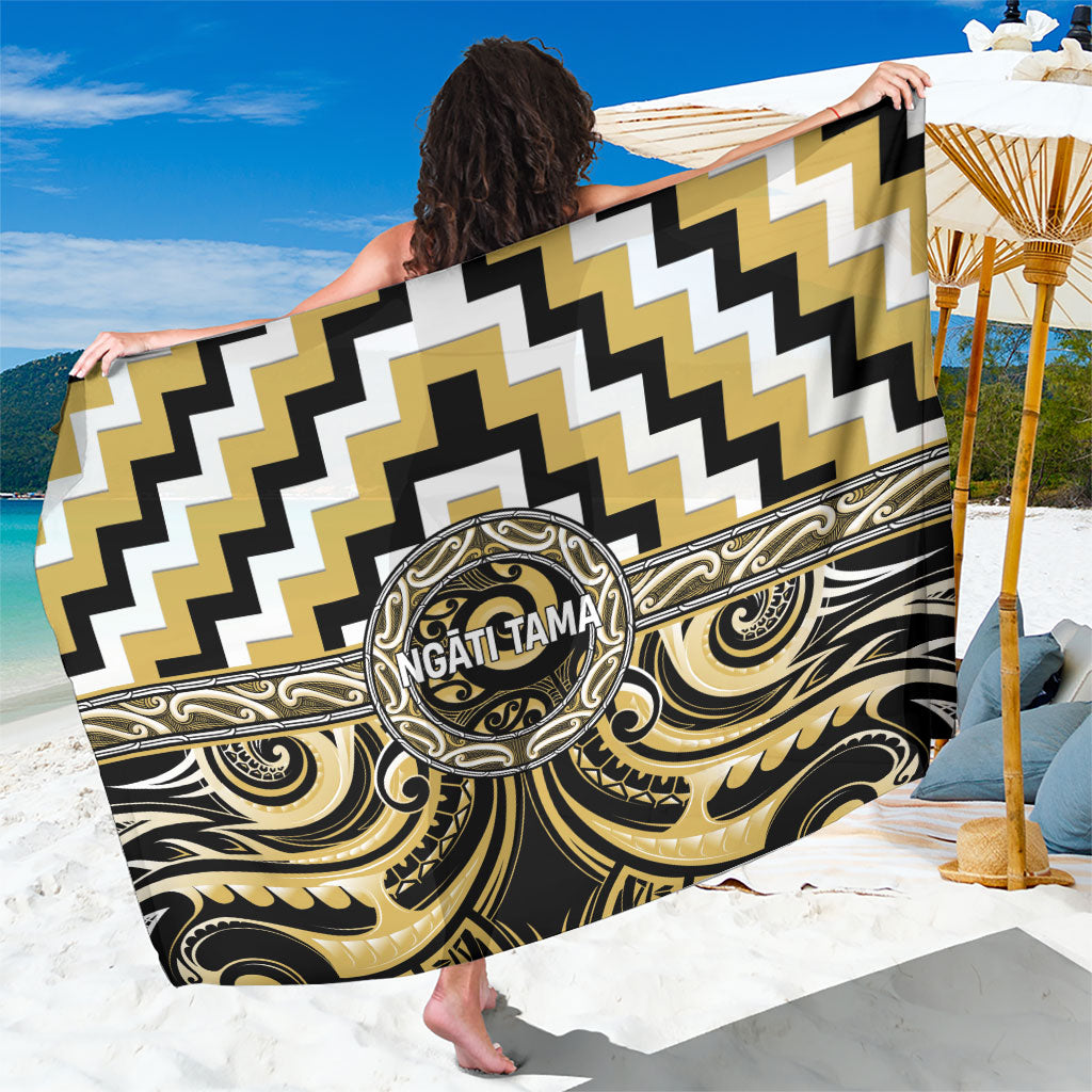 Aotearoa Ngati Tama Sarong Maori Iwi Poutama Puhoro Tattoo LT14 One Size 44 x 66 inches Yellow - Polynesian Pride