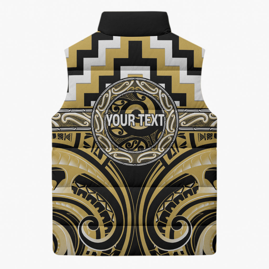 Aotearoa Ngati Tama Personalised Sleeveless Puffer Jacket Maori Iwi Poutama Puhoro Tattoo LT14 - Polynesian Pride