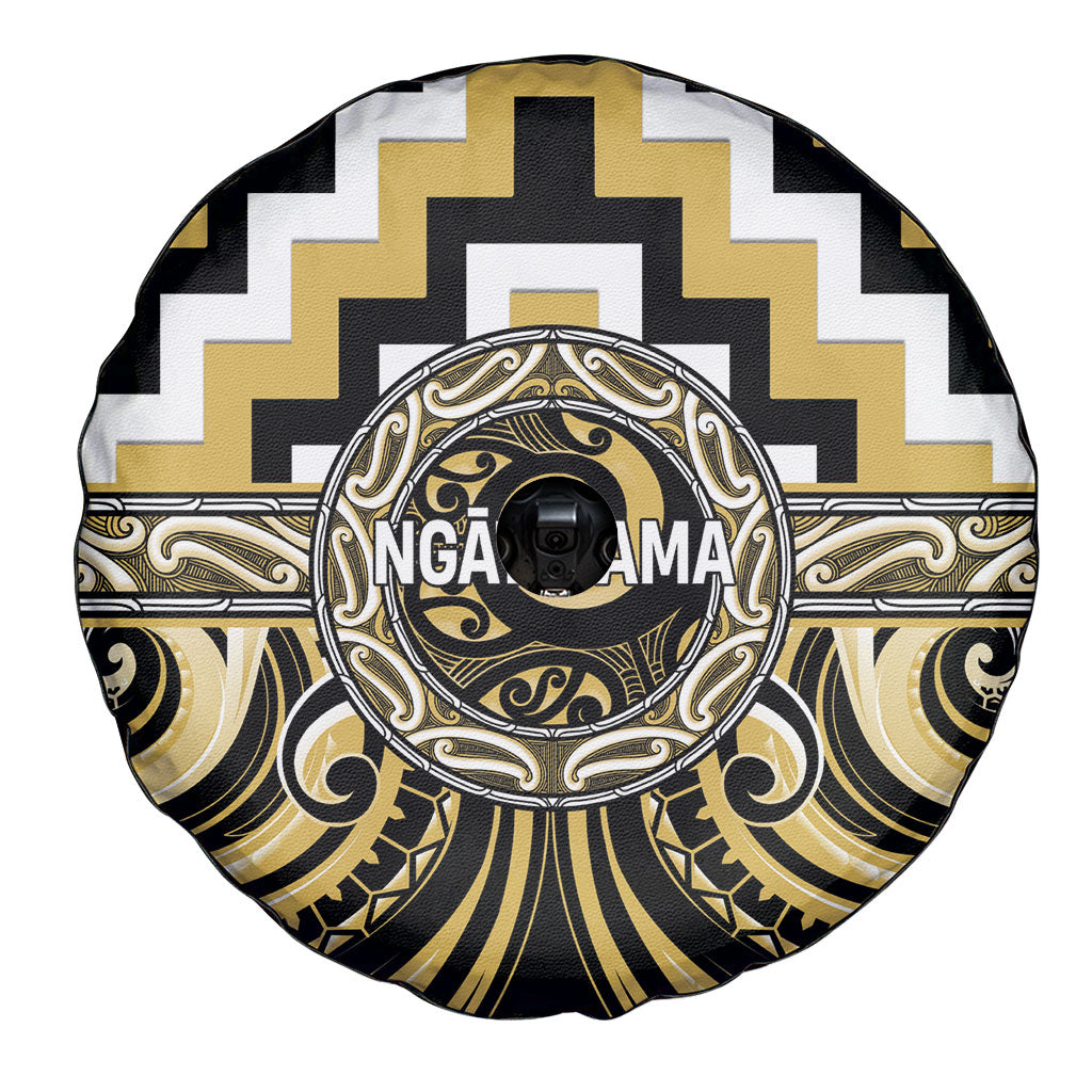 Aotearoa Ngati Tama Spare Tire Cover Maori Iwi Poutama Puhoro Tattoo LT14 - Polynesian Pride
