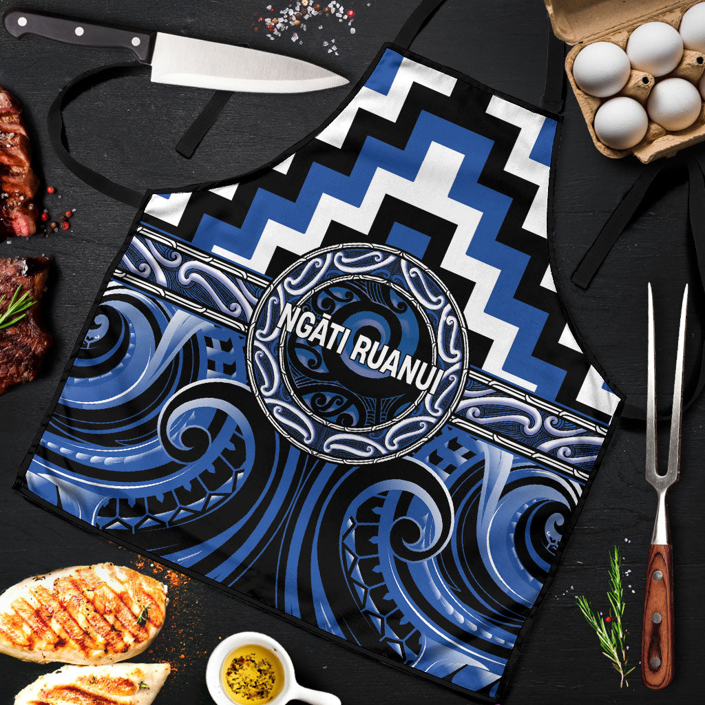 Aotearoa Ngati Ruanui Apron Maori Iwi Poutama Puhoro Tattoo LT14 Blue - Polynesian Pride