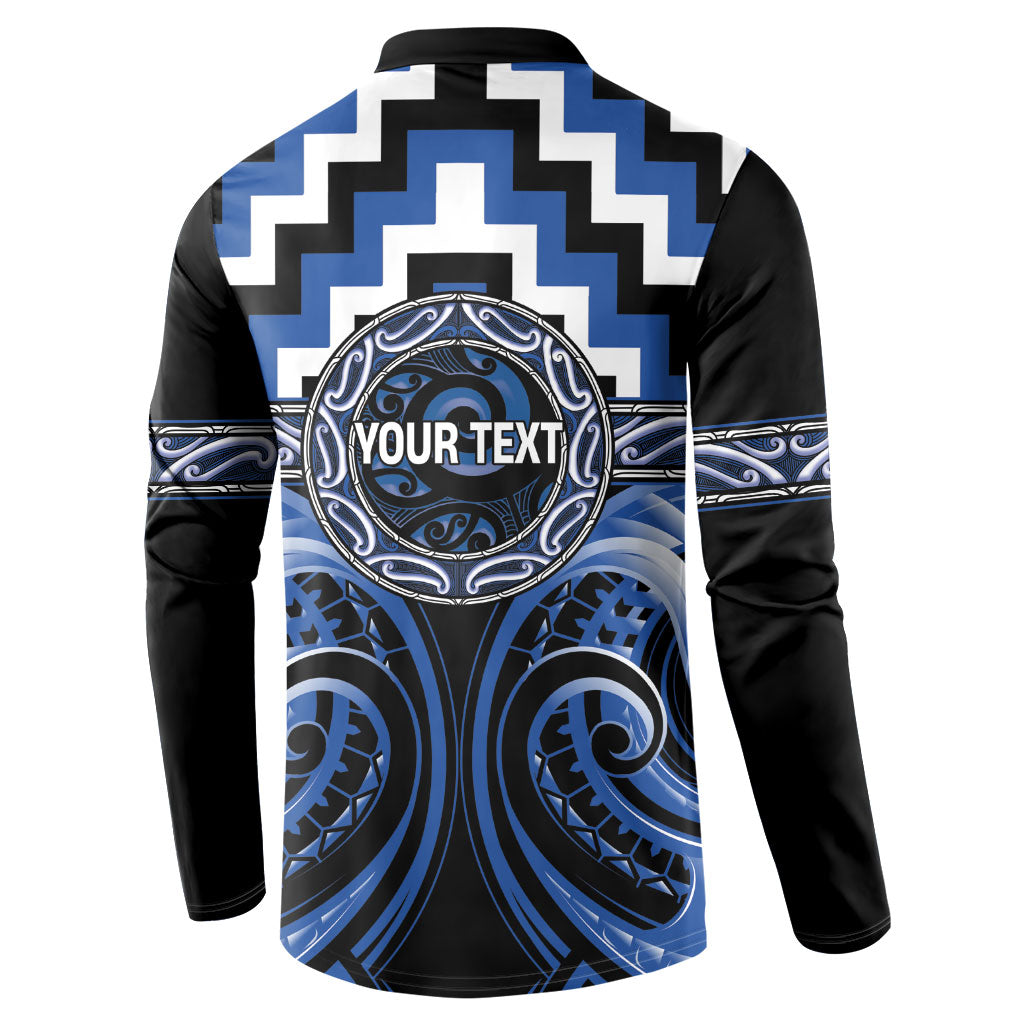 Aotearoa Ngati Ruanui Personalised Button Sweatshirt Maori Iwi Poutama Puhoro Tattoo LT14 - Polynesian Pride