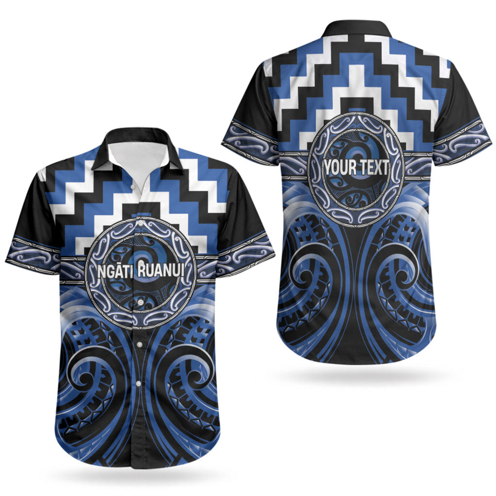 Aotearoa Ngati Ruanui Personalised Couples Matching Off Shoulder Short Dress and Hawaiian Shirt Maori Iwi Poutama Puhoro Tattoo LT14 - Polynesian Pride