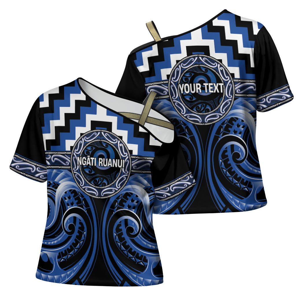 Aotearoa Ngati Ruanui Personalised Cross Shoulder Shirt Maori Iwi Poutama Puhoro Tattoo LT14 - Polynesian Pride
