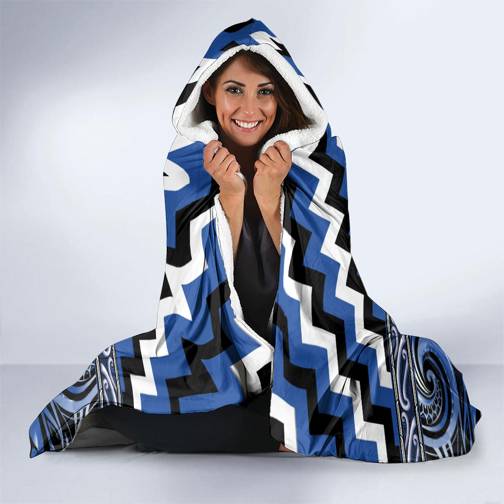 Aotearoa Ngati Ruanui Hooded Blanket Maori Iwi Poutama Puhoro Tattoo LT14 - Polynesian Pride