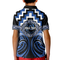 Aotearoa Ngati Ruanui Personalised Kid Polo Shirt Maori Iwi Poutama Puhoro Tattoo LT14 - Polynesian Pride