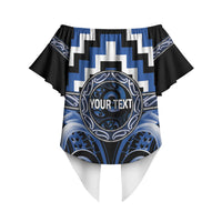 Aotearoa Ngati Ruanui Personalised Off Shoulder Wrap Waist Top Maori Iwi Poutama Puhoro Tattoo LT14 - Polynesian Pride