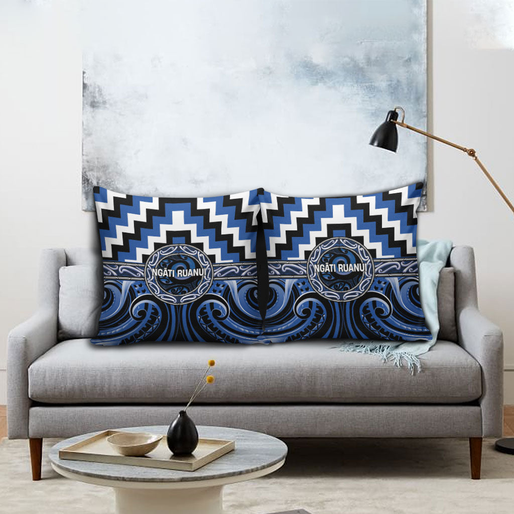 Aotearoa Ngati Ruanui Pillow Cover Maori Iwi Poutama Puhoro Tattoo LT14 - Polynesian Pride