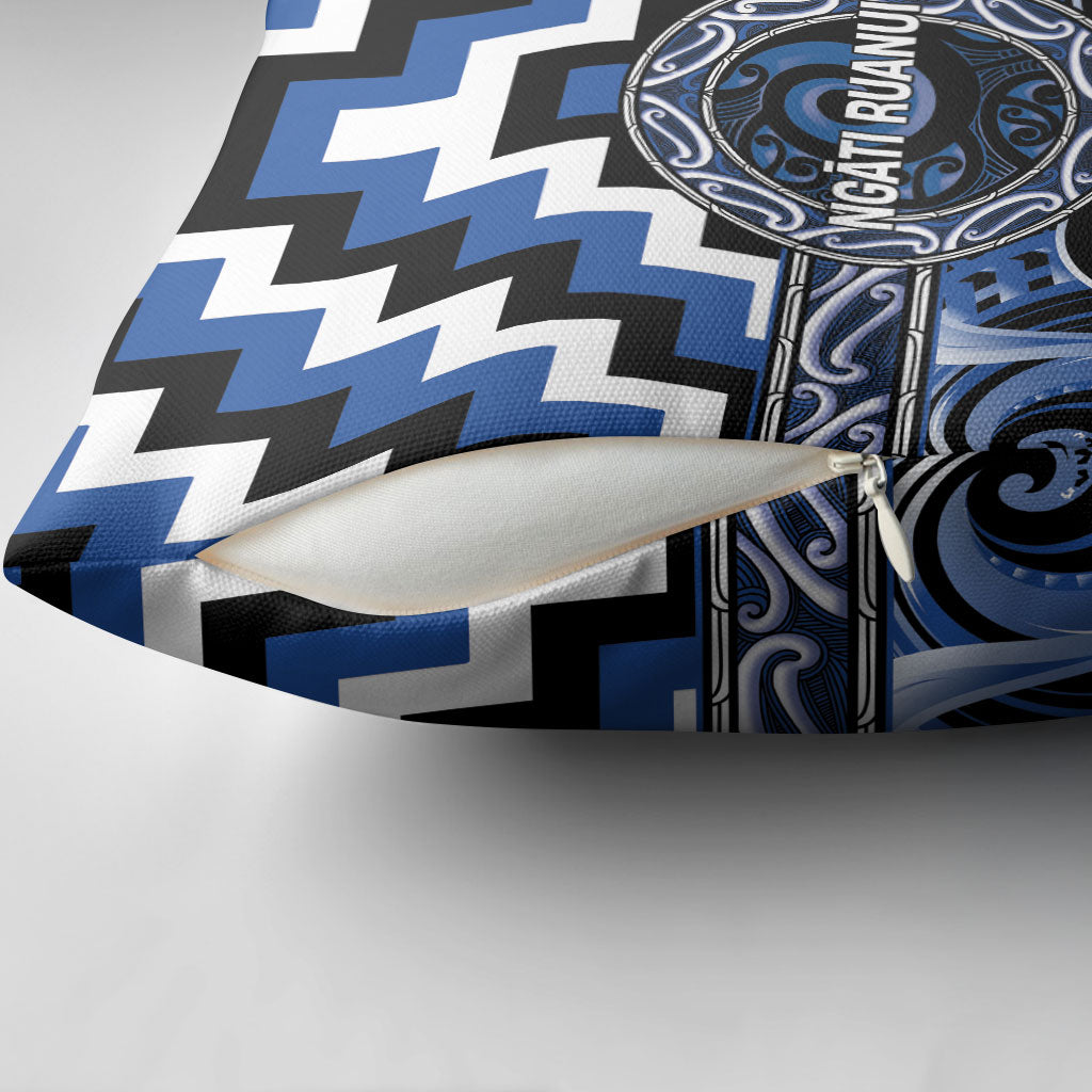 Aotearoa Ngati Ruanui Pillow Cover Maori Iwi Poutama Puhoro Tattoo LT14 - Polynesian Pride