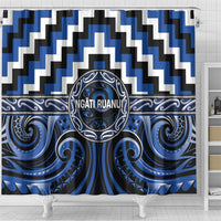 Aotearoa Ngati Ruanui Shower Curtain Maori Iwi Poutama Puhoro Tattoo LT14 - Polynesian Pride