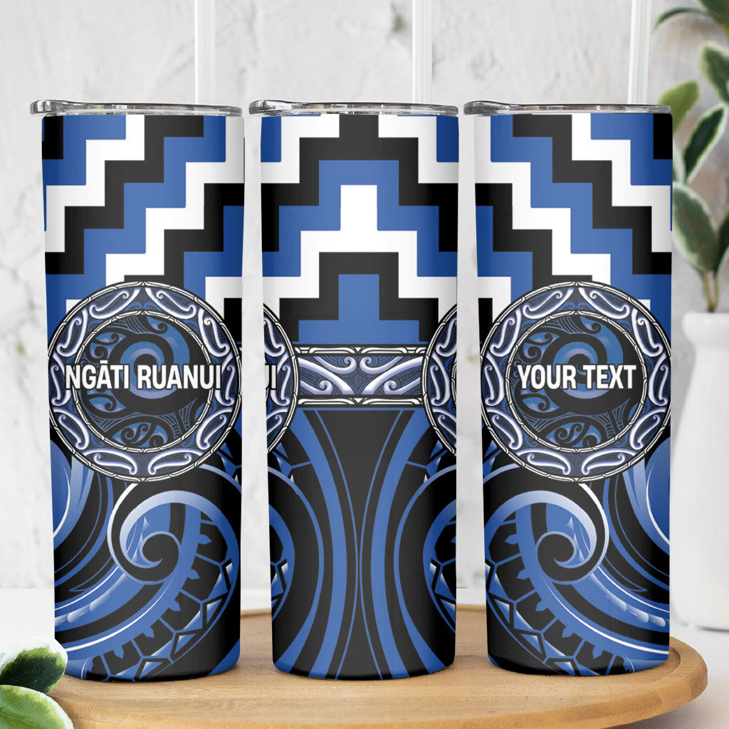 Aotearoa Ngati Ruanui Personalised Skinny Tumbler Maori Iwi Poutama Puhoro Tattoo LT14 - Polynesian Pride