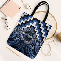 Aotearoa Ngati Ruanui Tote Bag Maori Iwi Poutama Puhoro Tattoo LT14 Black Strap One Size Blue - Polynesian Pride