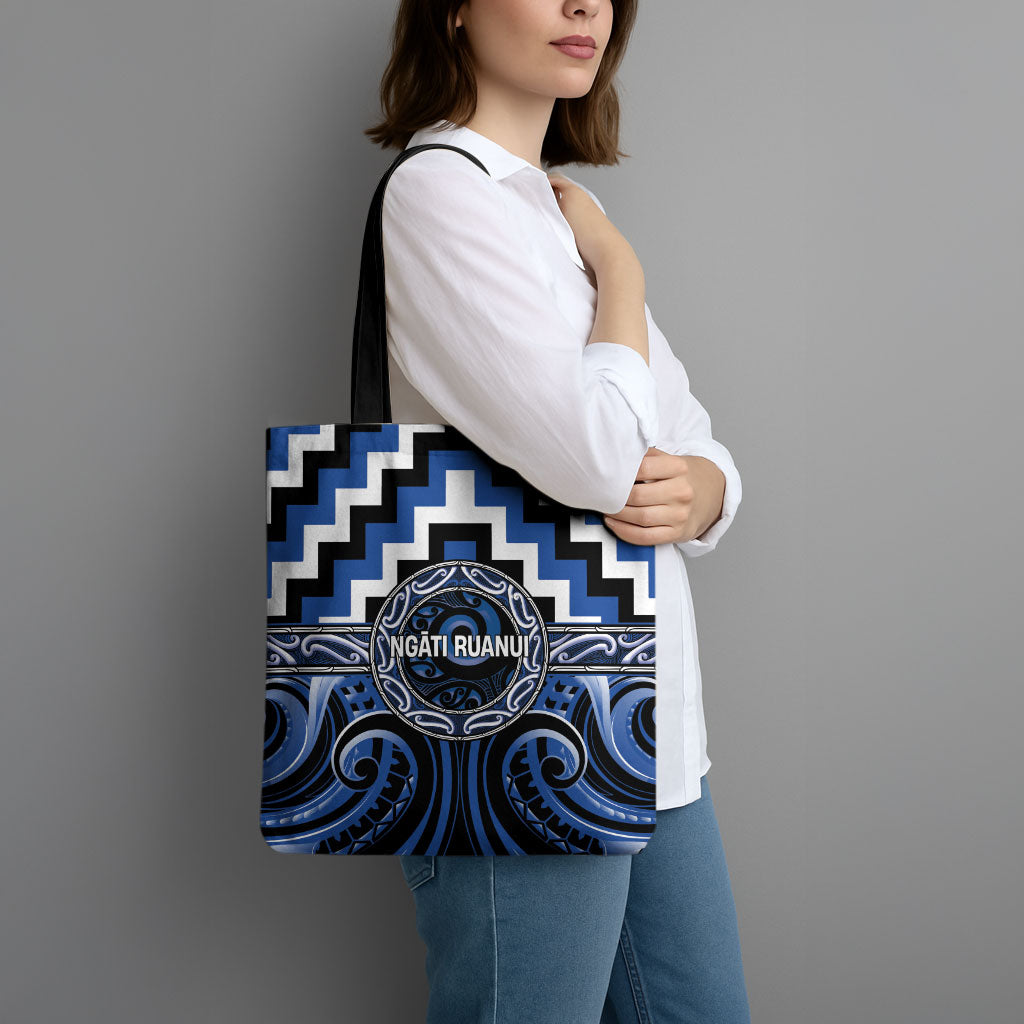 Aotearoa Ngati Ruanui Tote Bag Maori Iwi Poutama Puhoro Tattoo LT14 - Polynesian Pride