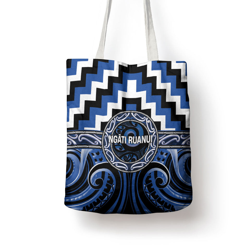 Aotearoa Ngati Ruanui Tote Bag Maori Iwi Poutama Puhoro Tattoo LT14 - Polynesian Pride