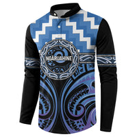 Aotearoa Ngaruahine Personalised Button Sweatshirt Maori Iwi Poutama Puhoro Tattoo LT14 - Polynesian Pride