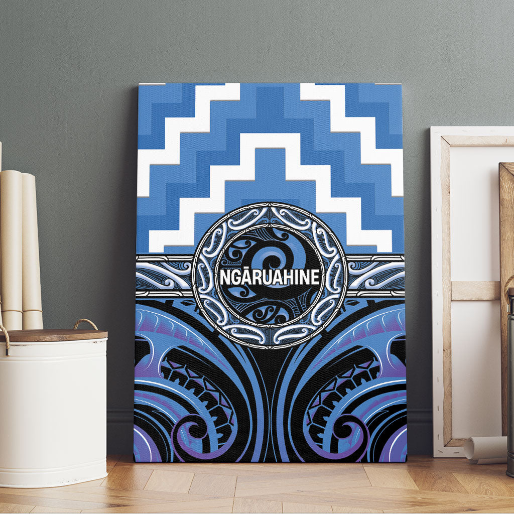 Aotearoa Ngaruahine Canvas Wall Art Maori Iwi Poutama Puhoro Tattoo LT14 - Polynesian Pride