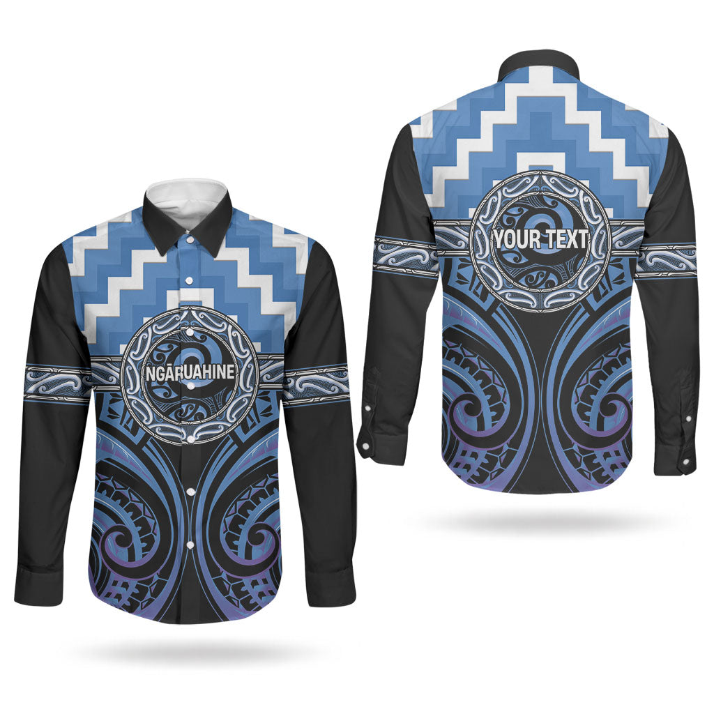 Aotearoa Ngaruahine Personalised Couples Matching Tank Maxi Dress and Long Sleeve Button Shirt Maori Iwi Poutama Puhoro Tattoo LT14 - Polynesian Pride