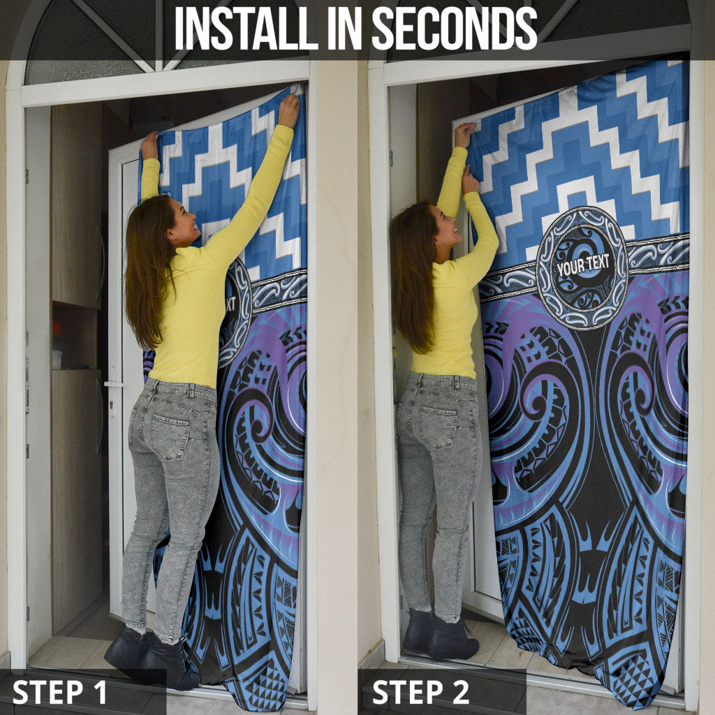 Aotearoa Ngaruahine Personalised Door Cover Maori Iwi Poutama Puhoro Tattoo LT14 - Polynesian Pride