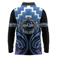 Aotearoa Ngaruahine Personalised Long Sleeve Polo Shirt Maori Iwi Poutama Puhoro Tattoo LT14 - Polynesian Pride
