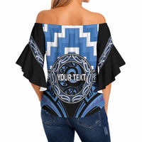 Aotearoa Ngaruahine Personalised Off Shoulder Wrap Waist Top Maori Iwi Poutama Puhoro Tattoo LT14 - Polynesian Pride