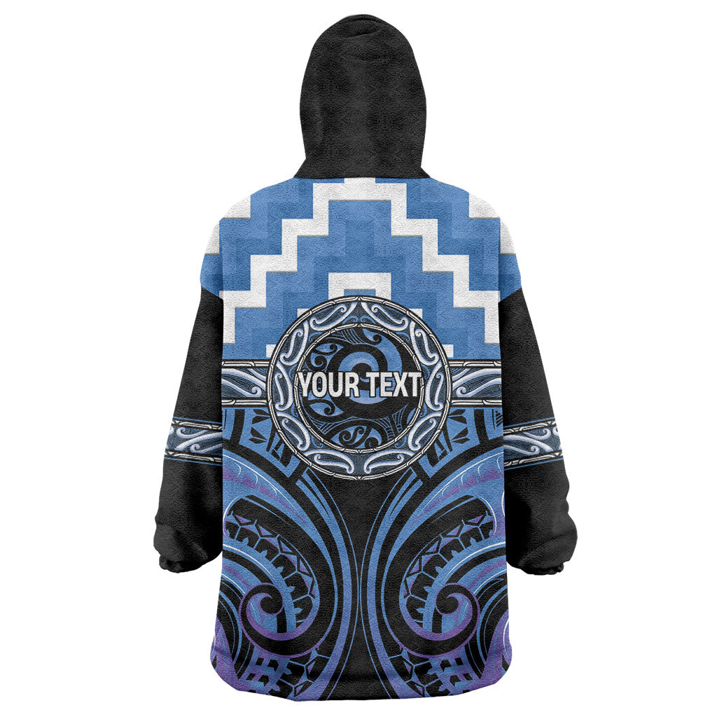 Aotearoa Ngaruahine Personalised Wearable Blanket Hoodie Maori Iwi Poutama Puhoro Tattoo LT14 - Polynesian Pride