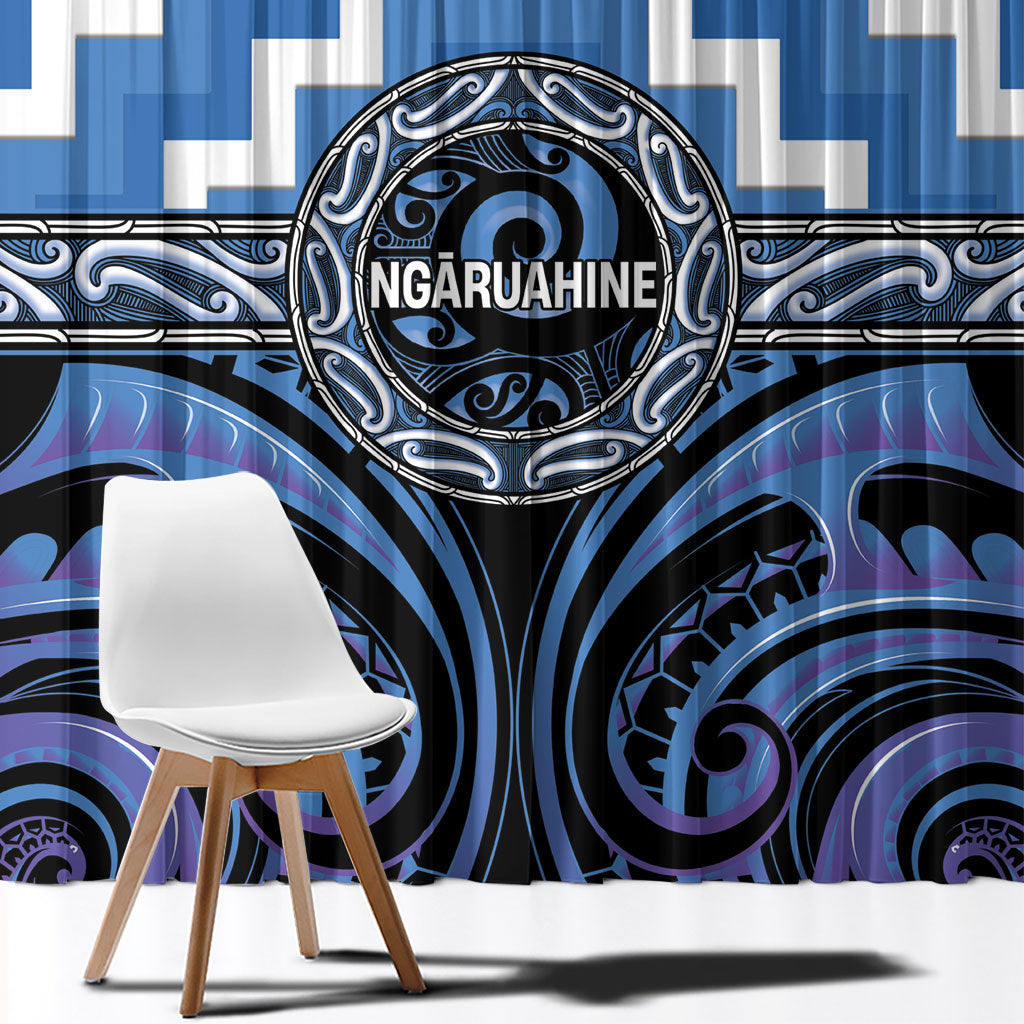 Aotearoa Ngaruahine Window Curtain Maori Iwi Poutama Puhoro Tattoo LT14 - Polynesian Pride