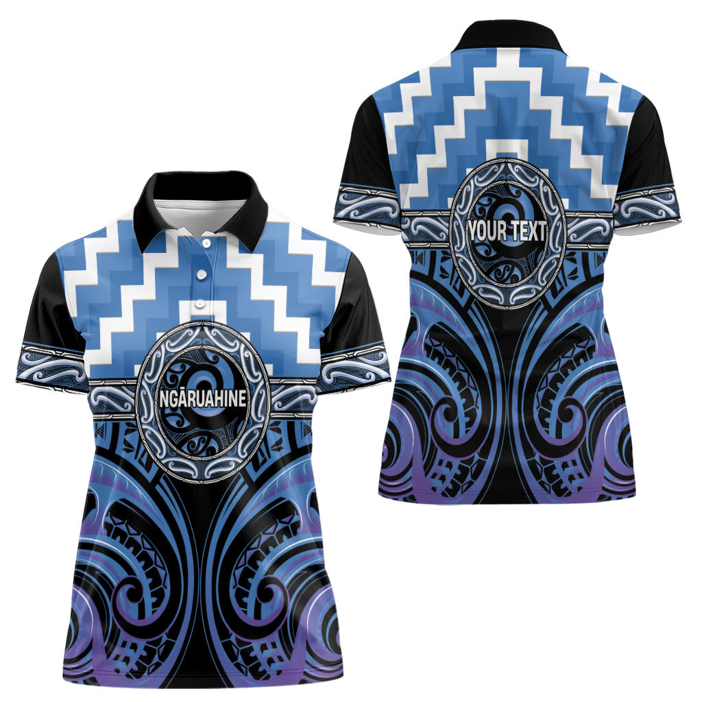Aotearoa Ngaruahine Personalised Women Polo Shirt Maori Iwi Poutama Puhoro Tattoo LT14 - Polynesian Pride