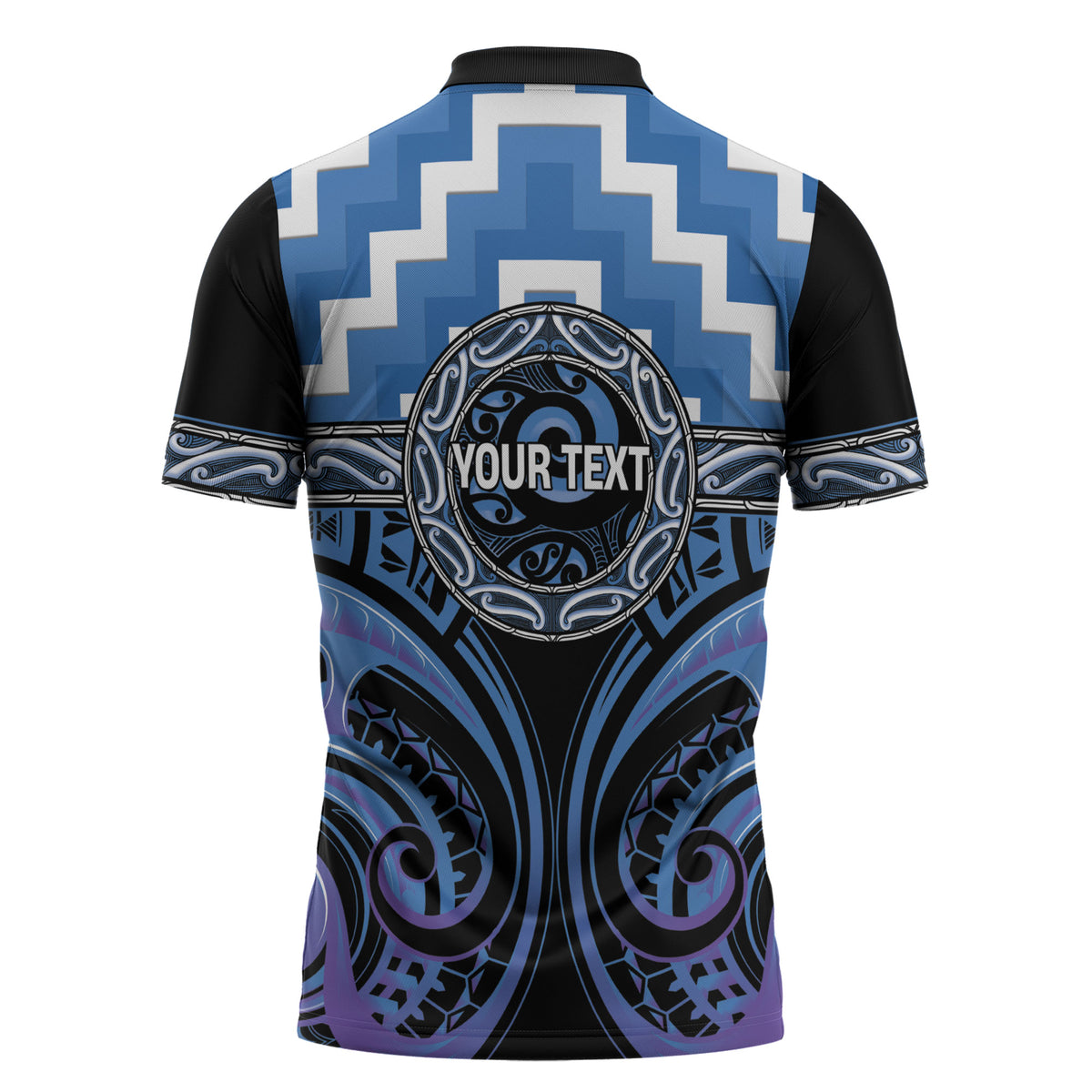 Aotearoa Ngaruahine Personalised Zipper Polo Shirt Maori Iwi Poutama Puhoro Tattoo LT14 - Polynesian Pride