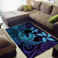 Nukuoro Atoll Area Rug Polynesian Shark Tattoo Purple Gradient Vibes