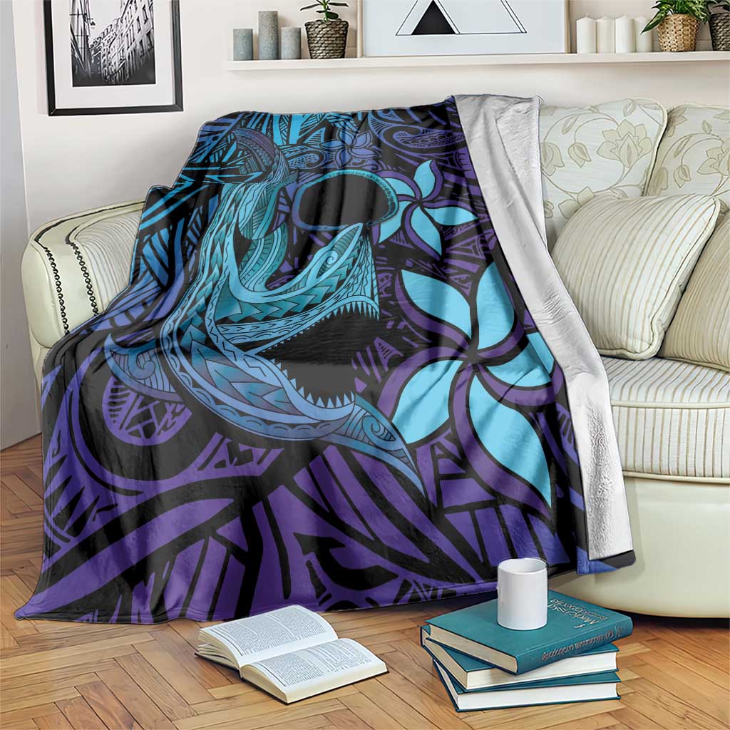 Nukuoro Atoll Blanket Polynesian Shark Tattoo Purple Gradient Vibes LT14 Purple - Polynesian Pride