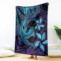 Nukuoro Atoll Blanket Polynesian Shark Tattoo Purple Gradient Vibes LT14 - Polynesian Pride