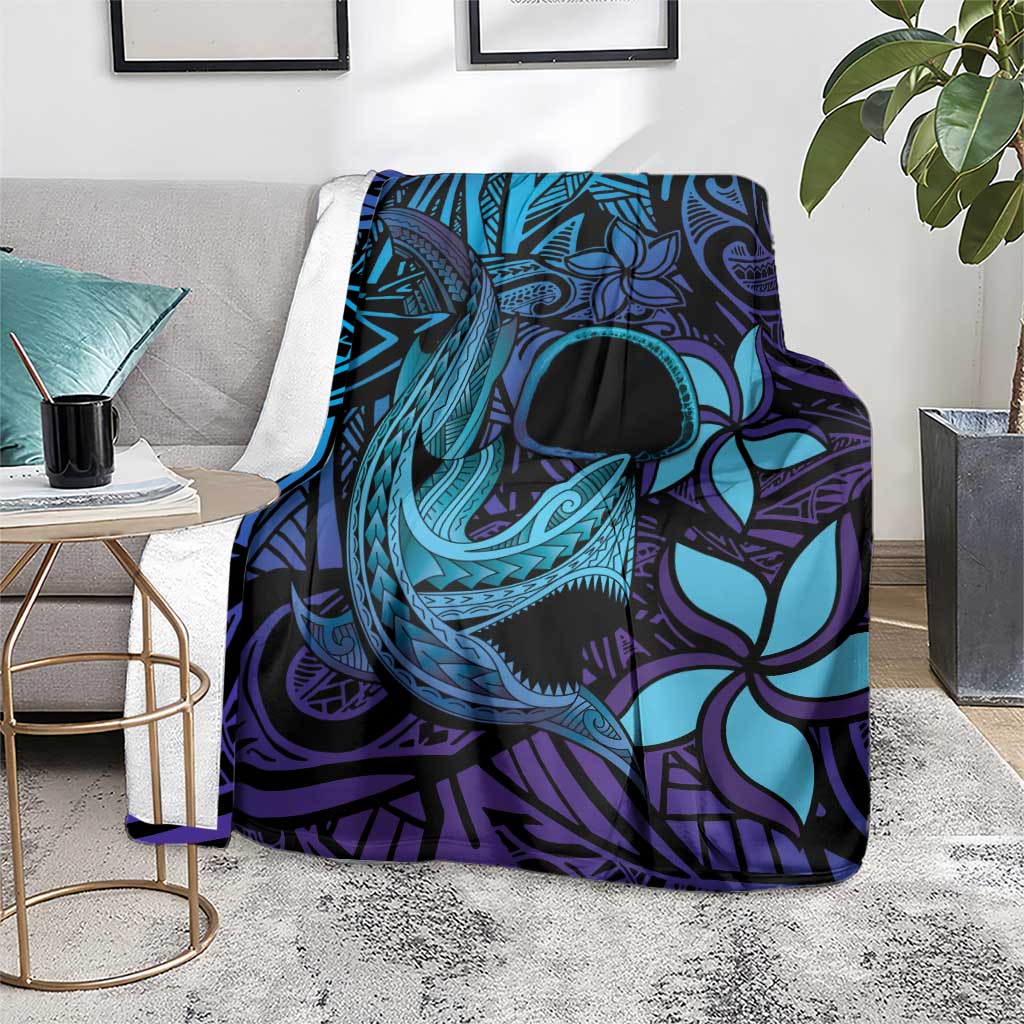 Nukuoro Atoll Blanket Polynesian Shark Tattoo Purple Gradient Vibes LT14 - Polynesian Pride