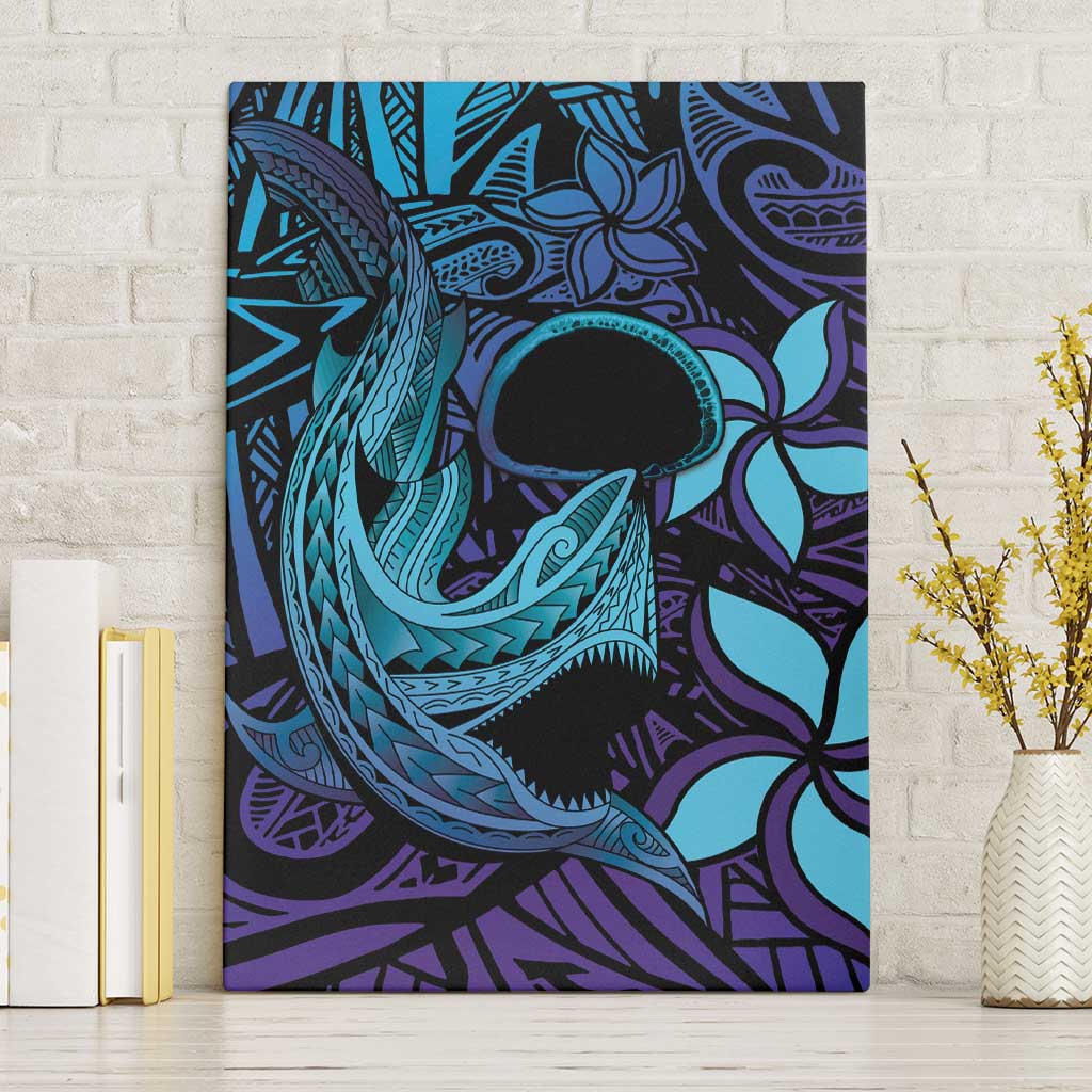 Nukuoro Atoll Canvas Wall Art Polynesian Shark Tattoo Purple Gradient Vibes