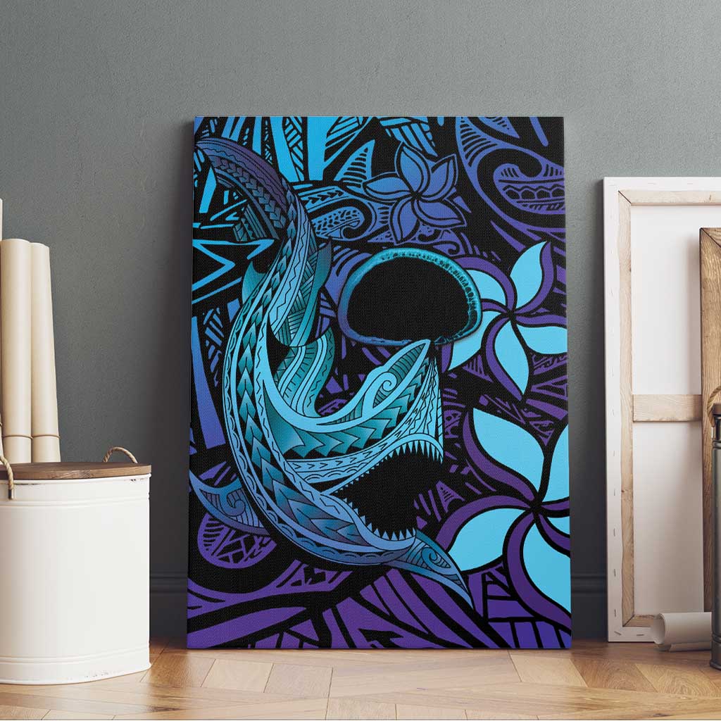 Nukuoro Atoll Canvas Wall Art Polynesian Shark Tattoo Purple Gradient Vibes LT14 - Polynesian Pride