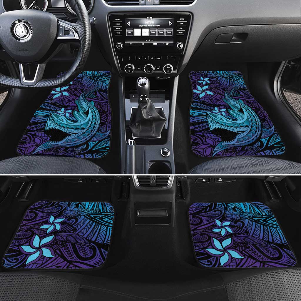 Nukuoro Atoll Car Mats Polynesian Shark Tattoo Purple Gradient Vibes LT14 Set 4pcs Purple - Polynesian Pride