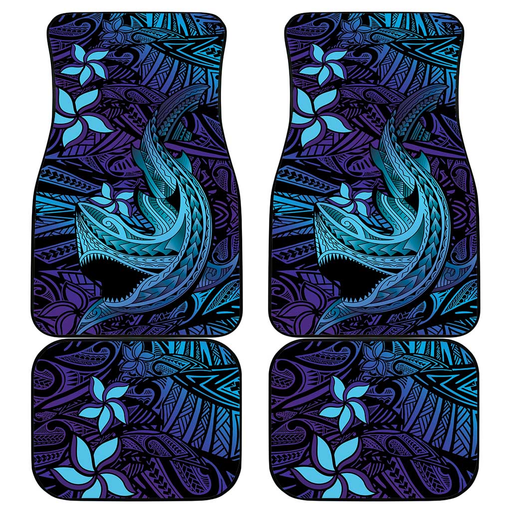 Nukuoro Atoll Car Mats Polynesian Shark Tattoo Purple Gradient Vibes LT14 - Polynesian Pride