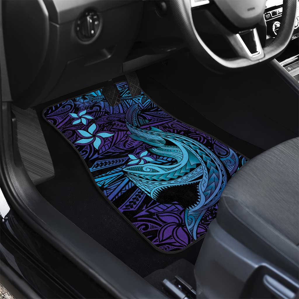 Nukuoro Atoll Car Mats Polynesian Shark Tattoo Purple Gradient Vibes LT14 - Polynesian Pride