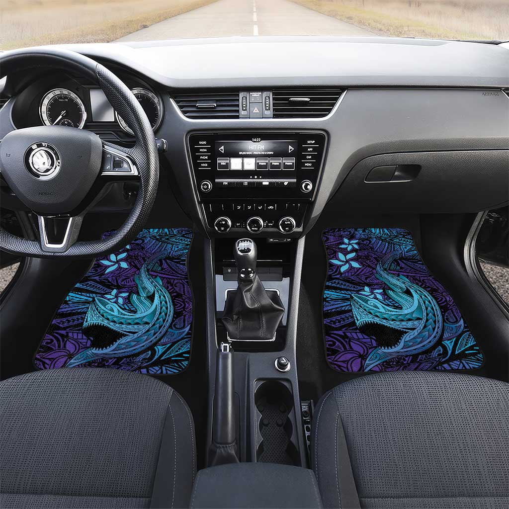 Nukuoro Atoll Car Mats Polynesian Shark Tattoo Purple Gradient Vibes LT14 Set 2pcs - Front Purple - Polynesian Pride