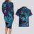 Nukuoro Atoll Couples Matching Long Sleeve Bodycon Dress and Hawaiian Shirt Polynesian Shark Tattoo Purple Gradient Vibes