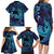 Nukuoro Atoll Family Matching Long Sleeve Bodycon Dress and Hawaiian Shirt Polynesian Shark Tattoo Purple Gradient Vibes