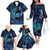 Nukuoro Atoll Family Matching Off The Shoulder Long Sleeve Dress and Hawaiian Shirt Polynesian Shark Tattoo Purple Gradient Vibes